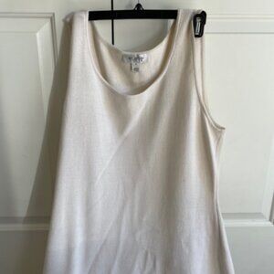 St. John Collection - Cream Knit Knee Length Tank Skirt